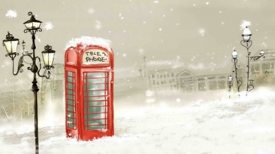 زمستان-برف-برفی-کیوسک تلفن